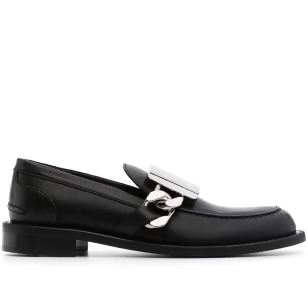 JW Anderson Logo-Engraved Leather Loafers in Black, Size 41 NEW in Box + DustBag